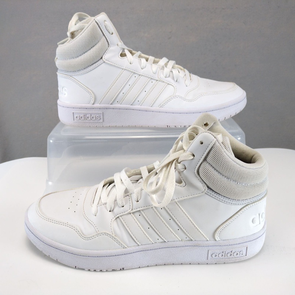 adidas Hoops 3.0 Mid White Dash Grey High Top Sneakers Womens 11 GW5457